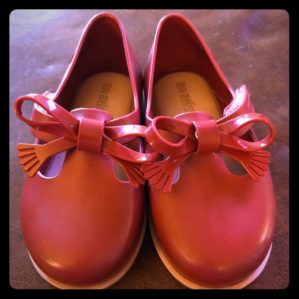 Mini Melissa girls size 7 red Mary Janes
